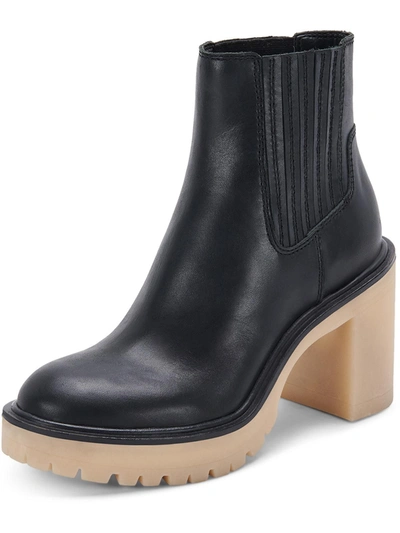 Shop Dolce Vita Caster H2o Womens Lugged Sole Chelsea Boots In Black