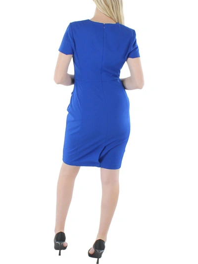 Shop Calvin Klein Womens Cap Sleeve Midi Wear To Work Dress In Blue