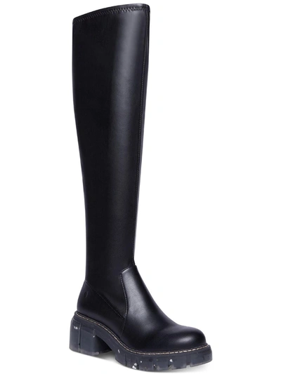 Shop Cool Planet By Steve Madden Rosaliaa Womens Faux Leather Chunky Knee-high Boots In Multi