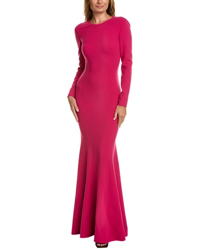 Shop Michael Kors Collection Wool-blend Fishtail Gown In Pink