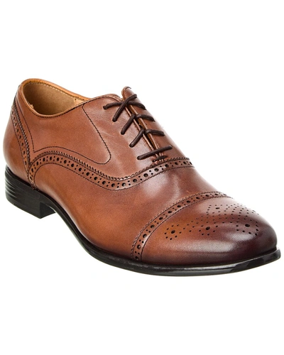 Shop Warfield & Grand Cap Toe Leather Oxford In Brown