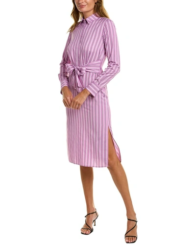 Shop Donna Karan Tie-front Shirtdress In Purple