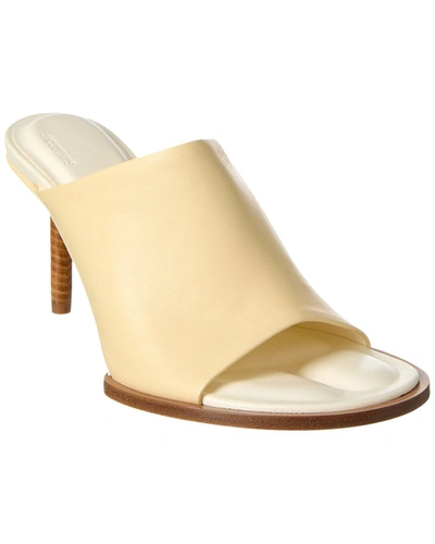 Jacquemus Les Mules Rond Carré Leather Slip-ons In White