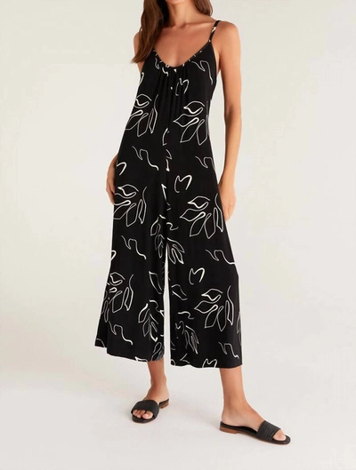 Shop Z Supply Summerland Abstract Jumpsuit In Black