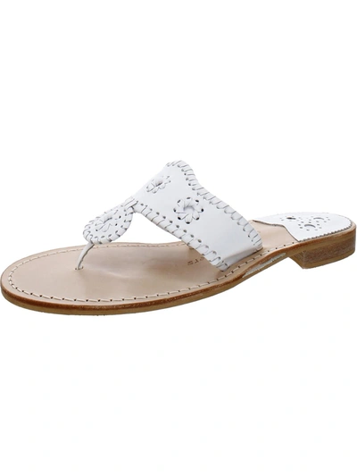 Shop Jack Rogers Womens Leather Slip On Thong Sandals In White