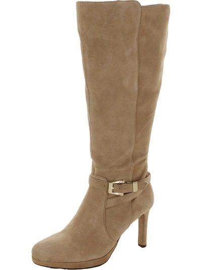 Naturalizer Taelynn Womens Zipper Wide Calf Knee-high Boots In Brown