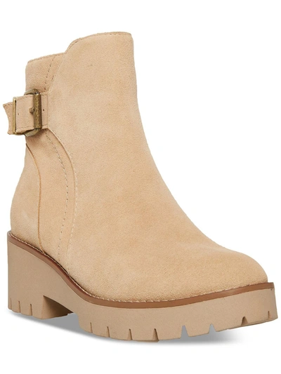 Aqua College Desiree Womens Faux Leather Outdoor Booties In Beige