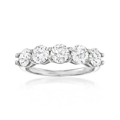 Ross-simons Lab-grown Diamond 5-stone Ring In 14kt White Gold In Silver