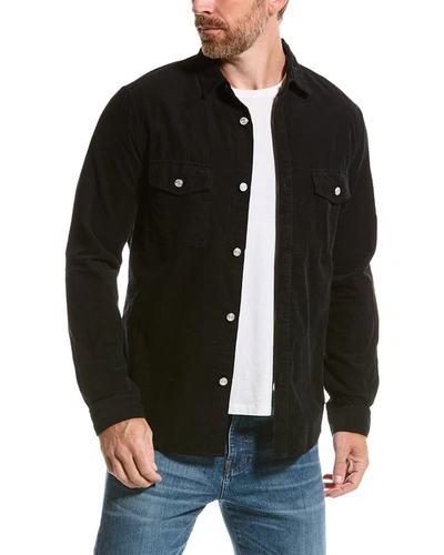 Shop Frame Double Pocket Micro Cord Shirt In Black