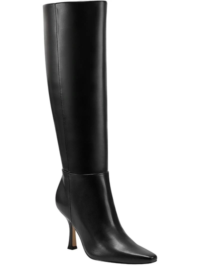 Shop Marc Fisher Vedant Womens Faux Leather Pumps Knee-high Boots In Black