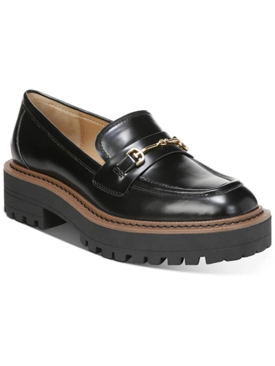 Shop Sam Edelman Laurs Womens Leather Lug Sole Loafers In Black
