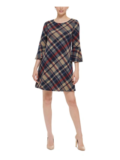 Shop Jessica Howard Womens Plaid Mini Shift Dress In Multi