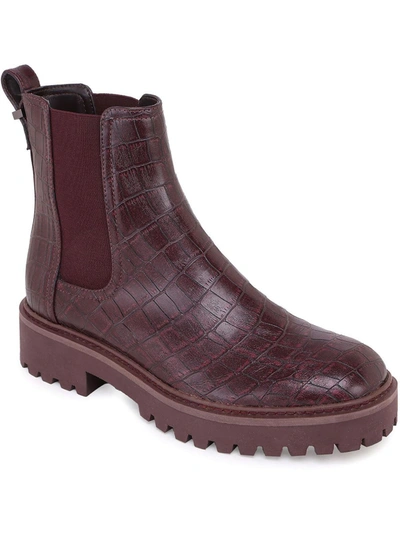 Kenneth Cole Reaction Salt Lug Womens Patent Pull On Chelsea Boots In White