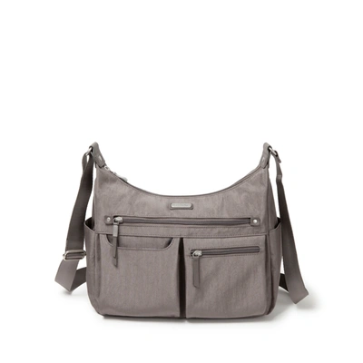 Shop Baggallini Women's Anywhere Large Hobo Handbag With Rfid Wristlet In Grey