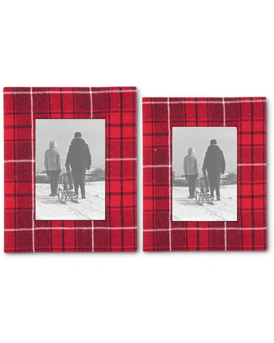 Shop K & K Interiors Set Of 2 Red Black & Cream Plaid Photo Frames