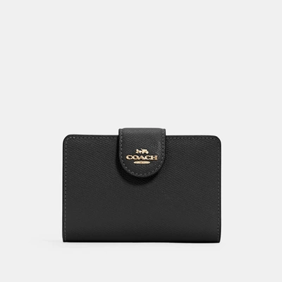 Shop Coach Outlet Medium Corner Zip Wallet In Black