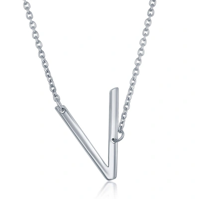 Simona Sterling Silver Sideways Initial Necklace