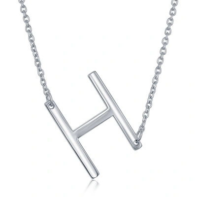 Simona Sterling Silver Sideways Initial Necklace
