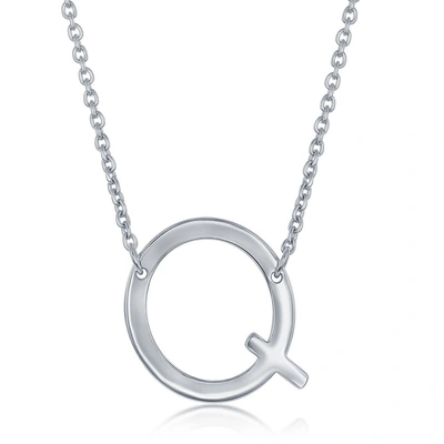 Simona Sterling Silver Sideways Initial Necklace
