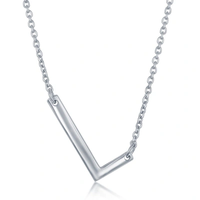 Simona Sterling Silver Sideways Initial Necklace