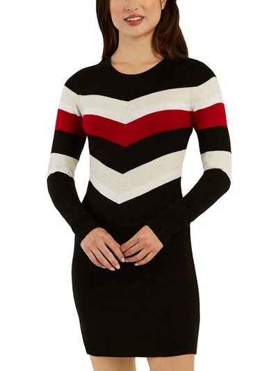Shop Bcx Womens Metallic Mini Sweaterdress In Red