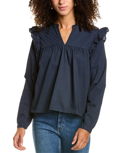 Shop Nation Ltd Tilly A-line Ruffle Blouse In Blue