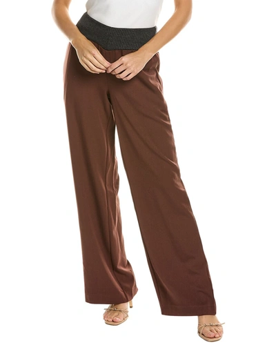 Weworewhat Low-rise V Pant In Brown