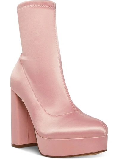 Shop Madden Girl Orchidd Womens Satin Heels Ankle Boots In Pink