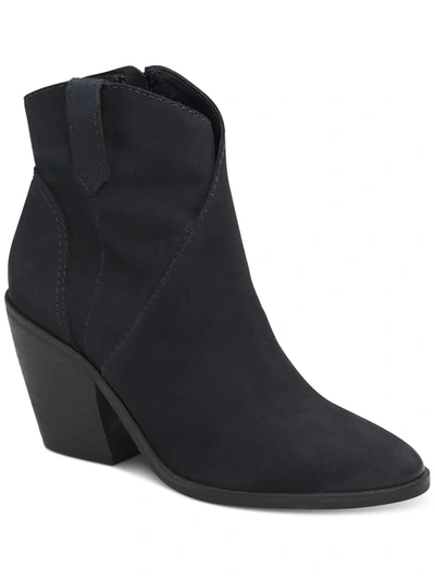 Shop Lucky Brand Loxona Womens Leather Side Zip Ankle Boots In Black