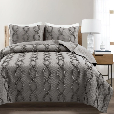 Shop Lush Decor Avon Textured Ruffle Quilt 3 Piece Set