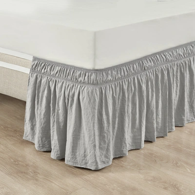 Shop Lush Decor Ruched Ruffle Elastic Easy Wrap Around Bed Skirt In Multi