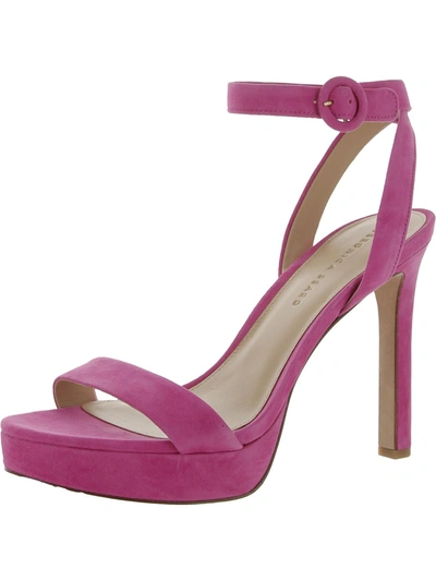 Shop Veronica Beard Darcelle Womens Buckle Ankle Strap Heels In Pink