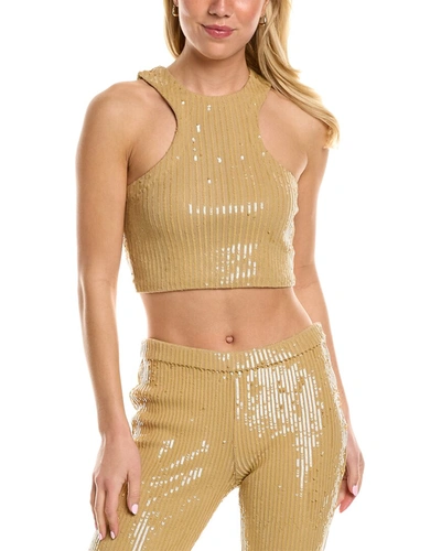 Shop Retroféte Audra Sequin Knit Top In Brown