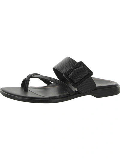 Shop Vionic Julep Womens Leather Thong Slide Sandals In Black