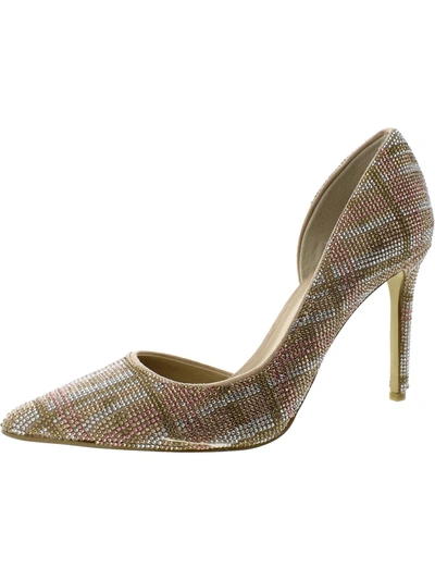 Inc Kenjay 56 Womens Plaid Rhinestone D'orsay Heels In Pink