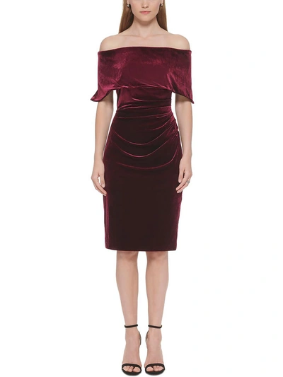 Shop Vince Camuto Womens Velvet Mini Cocktail And Party Dress In Red