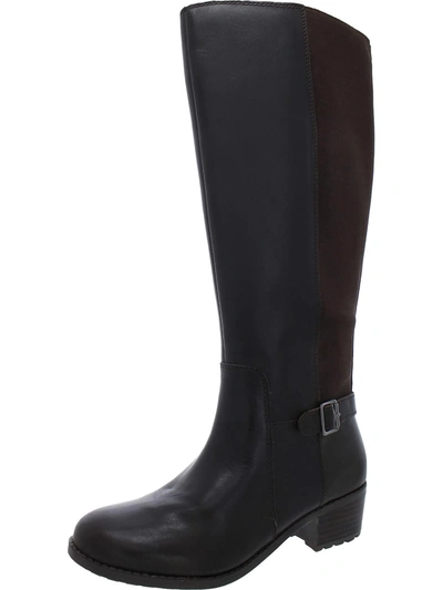 Easy Spirit Leigh Womens Leather Wide Calf Knee-high Boots In Brown