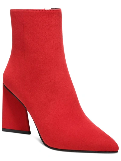 Shop Bar Iii Asya Womens Faux Suede Side Zip Ankle Boots In Red