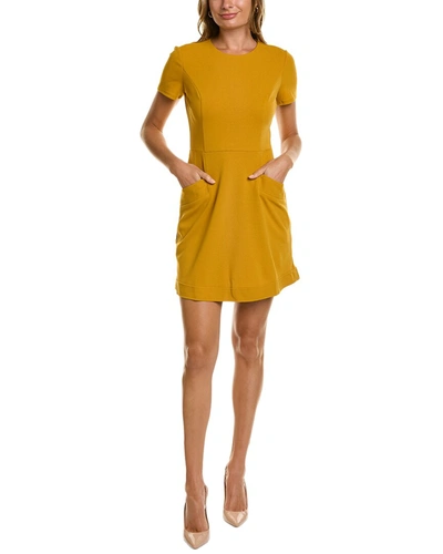 Shop Donna Morgan Crepe Mini Dress In Yellow