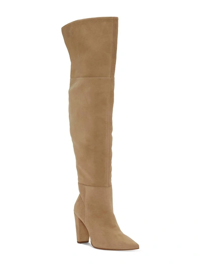 Shop Vince Camuto Minnada Womens Suede Side Zip Over-the-knee Boots In Multi