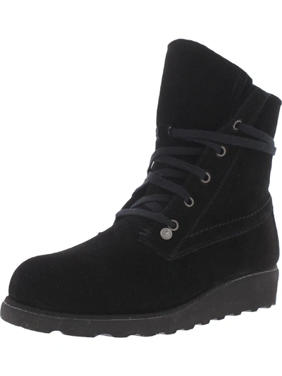Shop Bearpaw Krista Womens Padded Insole Wedge Ankle Boots In Black