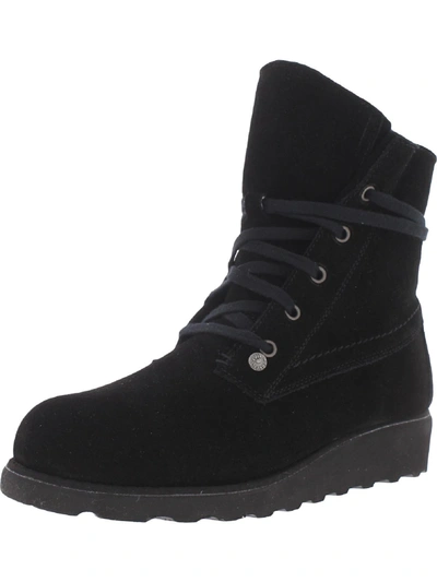Bearpaw Krista Womens Padded Insole Wedge Ankle Boots In Black