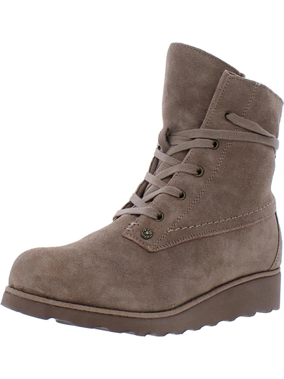 Shop Bearpaw Krista Womens Padded Insole Wedge Ankle Boots In Grey