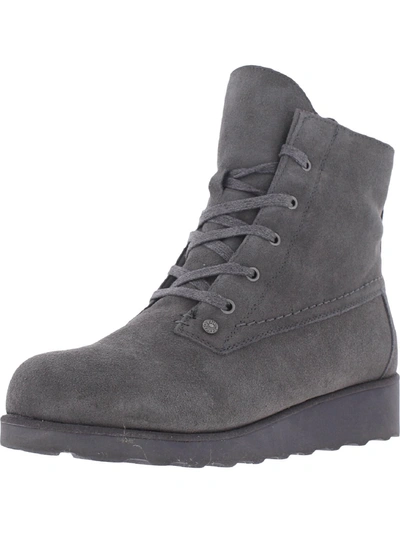Shop Bearpaw Krista Womens Padded Insole Wedge Ankle Boots In Grey