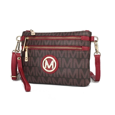 Mkf Collection By Mia K Geneve M Signature Crossbody & Wristlet Handbag In Brown