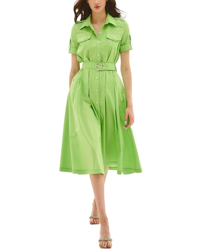 Shop Bgl Midi Dress In Green