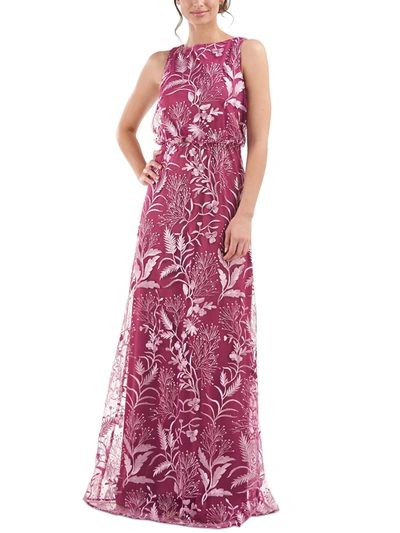Shop Js Collections Rita Womens Blouson Long Evening Dress In Pink