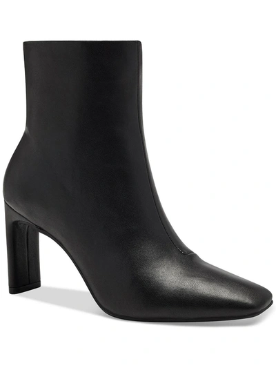 Shop Alfani Terrie Womens Faux Leather Block Heel Ankle Boots In Black