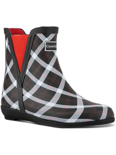 Shop Charter Club Cloudburst Womens Outdoor Glen Plaid Rain Boots In Multi