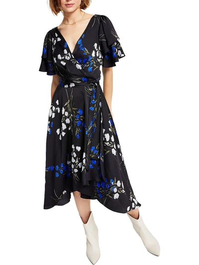 Shop Dkny Womens Belted Midi Wrap Dress In Multi